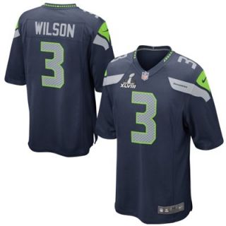 Nike Russell Wilson Seattle Seahawks Youth Super Bowl XLVIII Game Jersey   College Navy