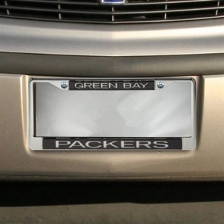 Green Bay Packers Glitter License Plate Frame   Black
