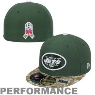 New Era New York Jets Salute To Service On Field 59FIFTY Fitted Performance Hat   Green/Digital Camo