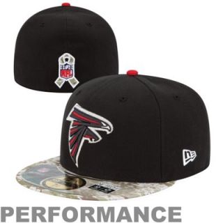 New Era Atlanta Falcons Salute To Service On Field 59FIFTY Fitted Performance Hat   Black