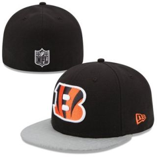 Mens New Era Black Cincinnati Bengals 2014 NFL Draft 59FIFTY Reflective Fitted Hat