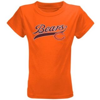Chicago Bears Youth Girls Glitter Land T Shirt   Orange