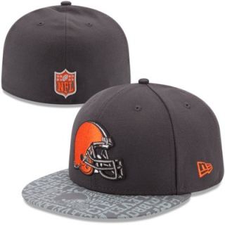 Mens New Era Graphite Cleveland Browns 2014 NFL Draft 59FIFTY Fitted Hat