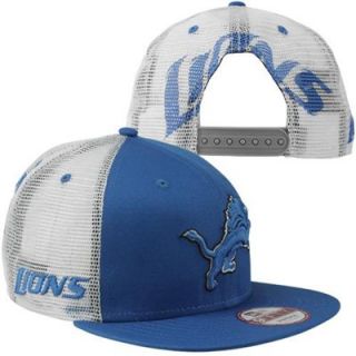 New Era Detroit Lions Big Mesh 4 9FIFTY Adjustable Snapback Hat   Light Blue