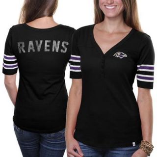 47 Brand Baltimore Ravens Ladies Playoff T shirt   Black