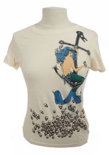 Deadly Mermaid Tee  Mod Retro Vintage Short Sleeve Shirts