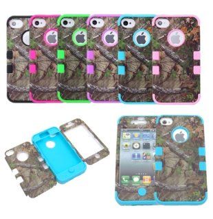 XYUN Triple Layer Hybrid Real Tree Camo Hybrid Hard Case Cover for Iphone 4 4g 4s (ROSE) Cell Phones & Accessories