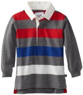 Kitestrings Boys 2 7 Toddler Multi Color Stripe Jersey Long Sleeve Rugby Polo, Grey Multi, 2T Polo Shirts Clothing