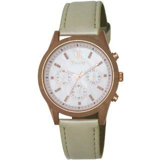 Henley Ladies Mother Of Pearl Chrono Effect Dial & Pu Cream Strap Watch H06066.4 Watches