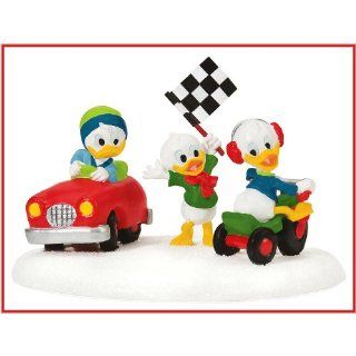 Department 56 Mickey's Merry Christmas Village   Huey, Dewie and Louie Little Race Cars Accessory   Collectible Figurines