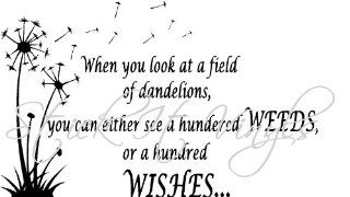 When You Look At A Field Of Dandelions, You Can Either See A Hundred Weeds, Or A Hundred Wishes wall saying vinyl lettering art decal quote sticker home decal  