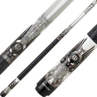 Eight Ball Mafia Cues by Action   8 Ball Skull with Wings   Includes Case   19oz  Pool Cues  Sports & Outdoors