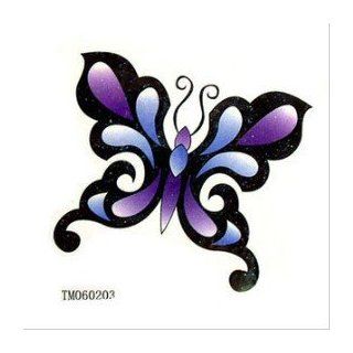 Blue Purple Butterfly Tattoo Stickers Temporary Tattoos Fake Tattoos (Paste Neck / Shoulder / Chest / Hand /, Etc.) Fashion Models Single Noble Alternative Avant garde Barcode Beauty