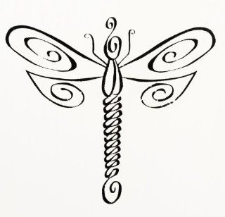 Large Dragonfly Rubber Stamp   3.5" Wood Mounted for Crafts, Scrapbooking, Teachers, Library, Cards, Stamping, Etc