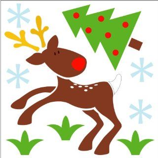 Gel Art Christmas and Thanksgiving Reindeer Window Decorations   Medium sized pack of 3D Printed Gels that stick to windows & mirrors etc Toys & Games