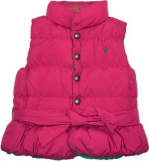 Ralph Lauren Toddler Girls Reversable Puffer Vest, Pink, 4T Clothing