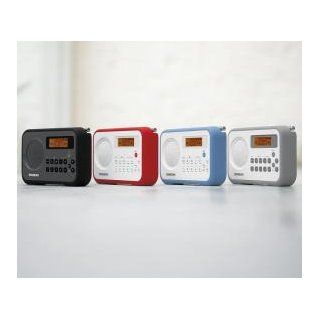 Sangean PR D18BU AM/FM/Clock Portable Digital Radio with Protective Bumper (White/Blue) Electronics