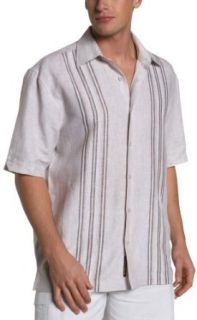 Cubavera Men's Short Sleeve Linen Shirt, Bright White, Small at  Men�s Clothing store