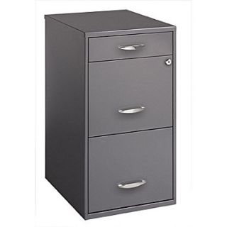 Office Designs 18 Deep, 3 Drawer Utility File Cabinet, Letter Size, Charcoal