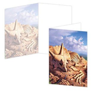 ECOeverywhere Dino Dig Boxed Card Set, 12 Cards and Envelopes, 4 x 6 Inches, Multicolored (bc12735)  Blank Postcards 