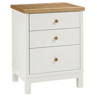 Two tone Burlington bedside cabinet with 3 drawers
