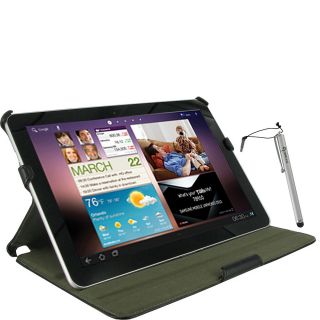 rooCASE Slim Fit Folio Case with Adjustable Angles & Stylus for Samsung Galaxy Tab 10.1 Inch