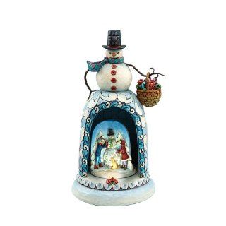 Jim Shore Heartwood Creek Snowman with Lighted Musical Revolving Kids Building Snowman Diorama Scene Figurine, 10 3/4 Inches   Holiday Figurines