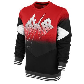Nike Fleece Crew   Mens   Casual   Clothing   University Red/Black/White