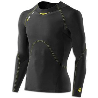 SKINS A400 Compression Long Sleeve Top   Mens   Running   Clothing   Black/Yellow