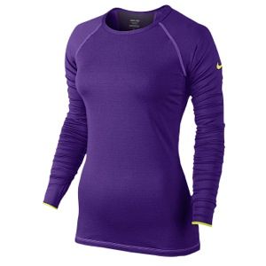 Nike Pro Hyperwarm Dri Fit Max L/S T Shirt   Womens   Training   Clothing   Purple Dynasty/Violet Frost/Electro Purple