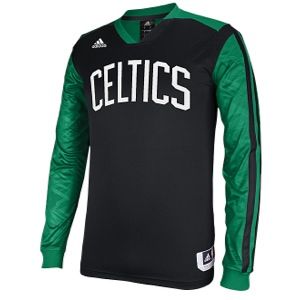 adidas NBA On Court Long Sleeve Shooting Shirt   Mens   Basketball   Clothing   Boston Celtics   Black/Green