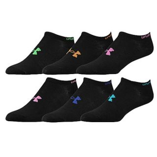 Under Armour Brights No Show 6 Pack Socks   Womens   Training   Accessories   Black/Assorted