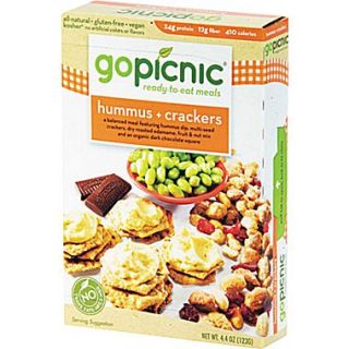 GoPicnic Ready To Eat Meals, Hummus + Crackers, 4.4 oz. Packs, 6 Packs/Box