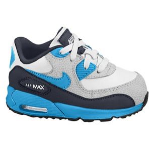 Nike Air Max 90   Boys Toddler   Running   Shoes   White/Obsidian/Metallic Silver/Vivid Blue