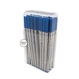 Monteverde Medium Rollerball Refill For Montblanc Rollerball Pens, Blue, 50/Pack