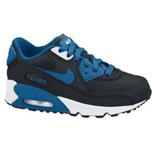 Nike Air Max 90   Boys Preschool   Running   Shoes   Black/White/Military Blue