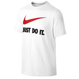 Nike JDI Swoosh S/S T Shirt   Boys Grade School   Casual   Clothing   Dark Grey Heather/Vivid Blue