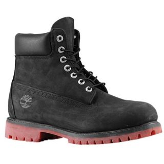 Timberland 6 Premium Waterproof Boot   Mens   Casual   Shoes   Black Nubuck/Red