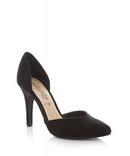 Black Two Part Pointed Court Shoes