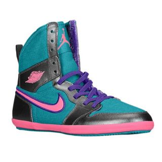 Jordan AJ 1 Skinny High   Girls Grade School   Basketball   Shoes   Tropical Teal/Metallic Dark Grey/Court Purple