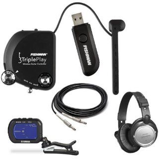 Fishman TriplePlay Synth/MIDI Pickup BONUS PAK w/ Tuner, Cable & Headphones Musical Instruments