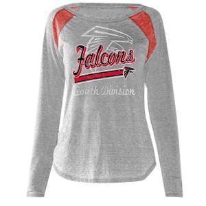 Touch NFL Formation L/S Jersey Burn Out Top   Womens   Football   Clothing   Atlanta Falcons   Grey