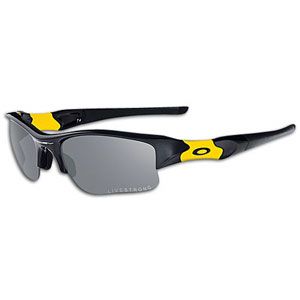 Oakley Livestrong Flak Jacket XLJ Sunglasses   Baseball   Accessories   Black/Yellow/Black Iridium Lens