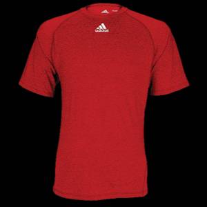 adidas Climalite S/S Logo T Shirt   Mens   Training   Clothing   Heathered University Red