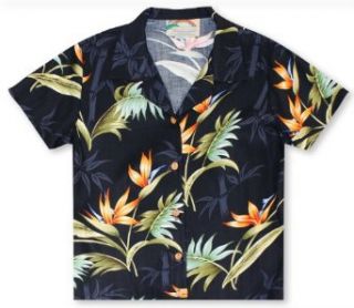 Paradise Found Ladies Birds In Paradise   Black Hawaiian Shirt Clothing