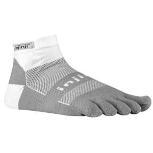 Injinji Midweight Mini Crew Toe Socks   Running   Accessories   White/Grey