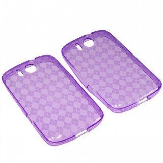 BW TPU Sleeve Gel Cover Skin Case for AT&T Huawei Express M650  Purple Checker Cell Phones & Accessories