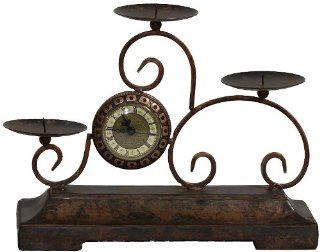 Essentials Dcor Entrada Collection Polyresin Candle Holder with Clock   Candleholders
