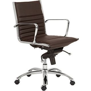 Euro Style™ Dirk Leatherette Low Back Office Chair, Brown