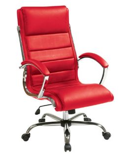 INSPIRED by Bassett Ellis Executive Chair   Red with Chrome   Desk Chairs